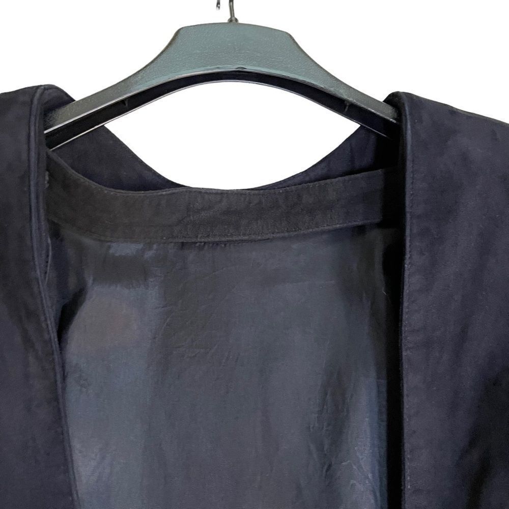VAKKO Vintage Leather Suede Cutout Back Peplum Waist Dress 8 - Picture 5 of 8
